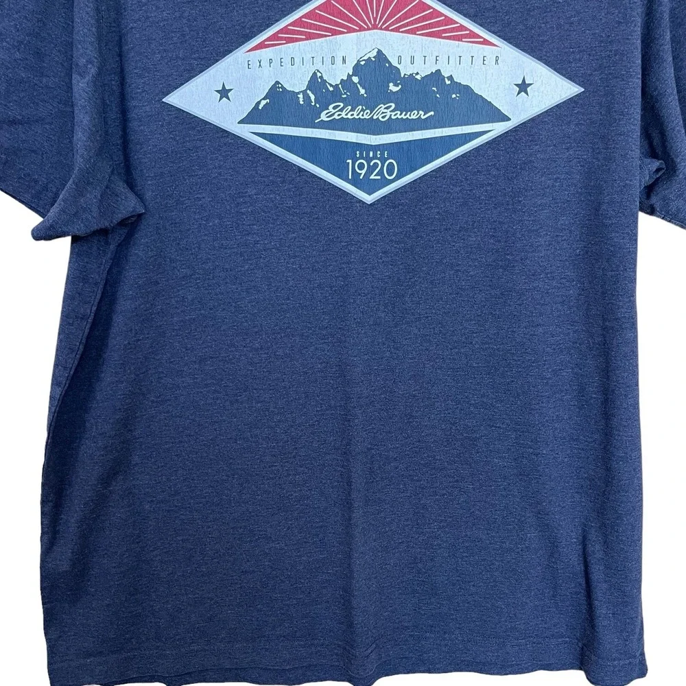 Eddie Bauer TShirt Adult XL Blue Expedition Outfitter Mountain Graphic Camping